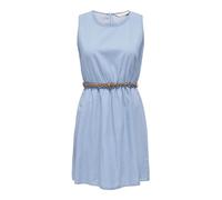 ONLY Women's ONLBEA S/L Braided Belt Dress DNM FS Summer-Dress, Blau,