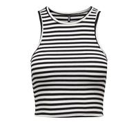 ONLY Women's ONLBELIA S/L Crop Box JRS Top, Black/Stripes: Cloud Dancer (Ola), L, Black/Stripes: Cloud Dancer (Ola), Large