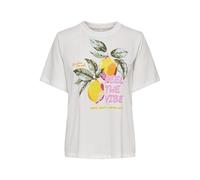 ONLY Women's Onlblinis Life S/S Fruit Top Box JRS, Cloud Dancer, XS