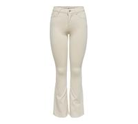 ONLY Womens Onlblush Life Mid Flared Bb Dot019 Jeans, Ecru, S UK