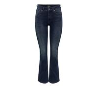 ONLY Women's ONLBLUSH Life MID Flared REA409 Jeans, Blue Black Denim, S/32