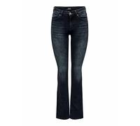 ONLY Women's ONLBLUSH Life MID Flared REA409 Jeans, Blue Black Denim, S/34