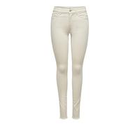 Only Women's Onlblush Life Mid Sk Ak Rw Dot019 Noos Jean Pants, Ecru, M / 30