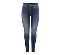 Only Women's ONLBLUSH Life MID SK ANK RAW REA811 NOOS Jeans, Dark Blue Denim, L / 30