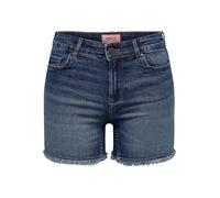 ONLY Womens Onlblush Life Mid Sk Raw Noos Denim Shorts, Blue (Dark Blue Denim), S UK