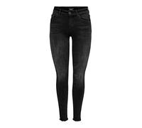 ONLY Women's Onlblush Mid Ank Raw Rea1099 Noos Skinny Jeans, Black (Black Denim Black Denim), 29W 32L UK