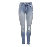 ONLY Women's onlBLUSH MID SK ANK RAW JEANS REA333NOOS Skinny Jeans, Blue (Light Blue Denim), M / 34L