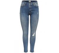 ONLY Women's onlBLUSH MID SK ANK RAW JEANS REA333NOOS Skinny Jeans, Blue (Light Blue Denim), XL / 32L