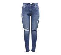 ONLY Women's ONLBLUSH MID SK ANK RAW Jeans REA8097, Medium Blue Denim, L/30