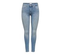 ONLY Womens Onlblush Mid Sk Ank Raw Rea1467 Noos Jeans, Blu (Light Blue Denim), S UK
