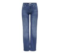 ONLY Women's Straight Fit Jeans Mid Rise Convenient Pockets Zipper, Colours:Blue-3, Size:M / 30L, Leg Length:L30