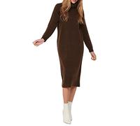ONLY Women's Onlbrandie L/S Roll Neck Dress KNT Noos Dress, Chicory Coffee, M