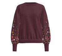 ONLY Women's Onlbrooke L/S O-Neck Flower SWT Noos, Windsor Wine, XS