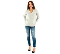 ONLY Women's Onlcamilla V-Neck L/S Pullover KNT Noos Sweater, Grey (Light Grey Melange), M