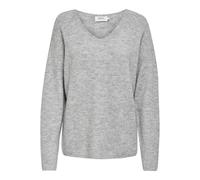ONLY Women's Onlcamilla V-Neck L/S Pullover KNT Noos Sweater, Grey (Light Grey Melange), M