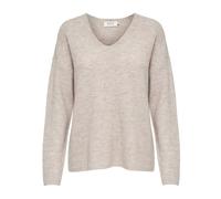 ONLY Women's Onlcamilla V-Neck L/S Pullover KNT Noos Sweater, Pumice Stone/Detail:Melange, L