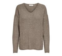 ONLY Women's Onlcamilla V-neck L/S Pullover Knt Noos Sweater, Caribou Detail: Melange, L UK
