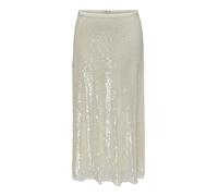 ONLY Women's Onlcarin Sequins A-Shape Skirt WVN, Cream, L