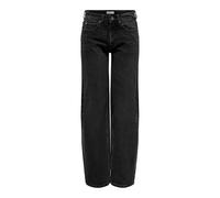 ONLY Women's Onlcarla Mid Wide DNM Ana269 Jean Pants, Washed Black, 29W x 32L