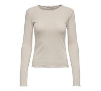 ONLY Women's Onlcarlotta L/S Top JRS Longsleeve T-Shirt, Pumice Stone, Large