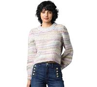 ONLY Women's Onlcarma L/S Jumper KNT Noos Sweater, Pumice Stone/Detail:w. Multi Spacedye, L
