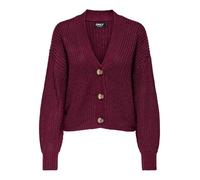 ONLY Women's Onlcarol Nice L/S Cardigan KNT Noos Ribbed, Cabernet, XS