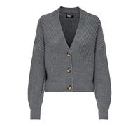 ONLY Women's Onlcarol Nice L/S Cardigan KNT Noos Ribbed, Dark Grey Blend, M