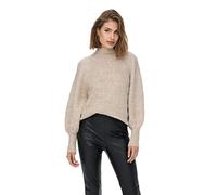 ONLY Women's Onlcelina Life L/S High Pullover CC KNT Sweater, Birch/Detail: with Melange, XS