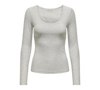 ONLY Women's Onlchoice L/S 2-Way Oval Neck Topbox JRS Top, Light Grey Mix, Large