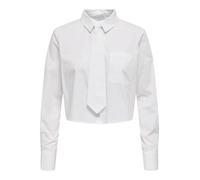 ONLY Women's Onlcille Life Ls Tie Shirt Xt WVN, Bright White, M