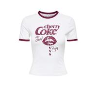 ONLY Women's Onlcoca Cola Life S/S Short Top Box JRS, Cloud Dancer, L