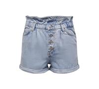 ONLY Women's ONLCUBA Life Paperbag DNM Shorts NOOS, Light Blue (Light Blue Denim), L