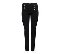 ONLY Women's Onldaisy Hw Button Skinny DNM Jeans, Black, 25W x 30L