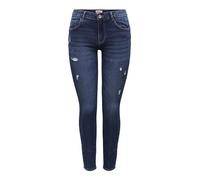ONLY Women's Onldaisy Reg Push Up Sk ANK DEST DNM Box Stretch Jeans, Dark Denim Blue, 27W x 32L
