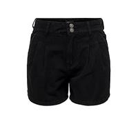 ONLY Women's Onldebbie Life Hw DNM Chino Shorts Bj, Black Denim, XS