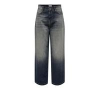 ONLY Women's Onldemi Mw Wide Tint DNM Tai Pants, Dark Denim Blue, 28W x 30L