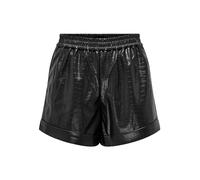 ONLY Women's Onlditte Croco Faux Leather CC OTW Shorts, Black, M