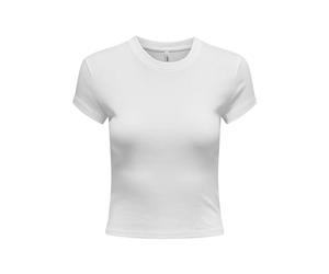 ONLY Womens Onlelina S/S O-Neck Short Top JRS T-Shirt, White, XL UK