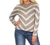 ONLY Women's Onleliza L/S Pullover KNT Noos Sweater, Mermaid/Stripes: White Cap Grey, L