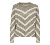 ONLY Women's Onleliza L/S Pullover KNT Noos Sweater, Mermaid/Stripes: White Cap Grey, M
