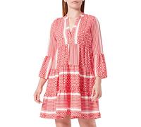 ONLY Women's Onlella Athena 3/4 V-Neck Dress WVN, High Risk Red/AOP:Athena, XS