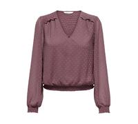 ONLY Women's Onlelmira Life New Dobby L/S Top WVN Blouse, Rose Brown, XS