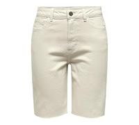 ONLY Women's Onlemily Hw Long Shorts Rw Ecru Noos, Beige, 6