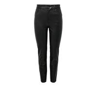 ONLY Womens Onlemily Hw St ANK Faux Leather PNT Noos Pants, Black, XL UK