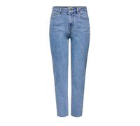 ONLY Women's Onlemily Hw St Raw Crop Ank Mae06 Noos Jeans, Light Blue Denim, 27W 30L UK
