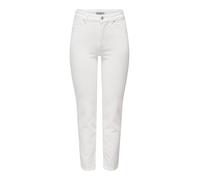 ONLY Female Straight Fit Jeans ONLEmily Stretch HW Ankle, White, 29W x 32L
