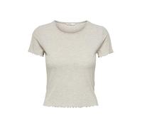ONLY Women's Onlemma Noos JRS S/S Short Top, Pumice Stone/Detail:Melange, XS