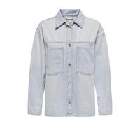 ONLY Women's Onlemmie L/S Striped DNM Shirt Tai, Light Blue (Light Blue Denim), XL