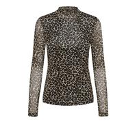 ONLY Women's Onlerica Life Mesh L/S High Neck Top JRS, Pumice Stone/AOP: Everyday Leo, Large