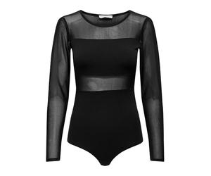 ONLY Women's Onlesther L/S Mesh Bodystocking JRS Body, Black, Large